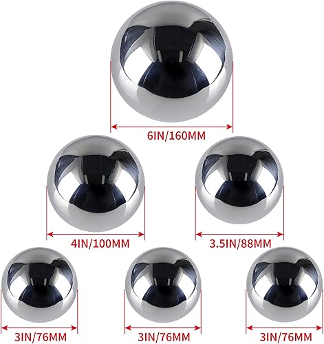 Miniatura 3 de MOLIGOU 6 bolas de acero inoxidable para mirar, esferas reflectantes de 6 pulgadas4 pulgadas3.5 pulgadas3.5 pulgadas de diámetro, bolas de espejo