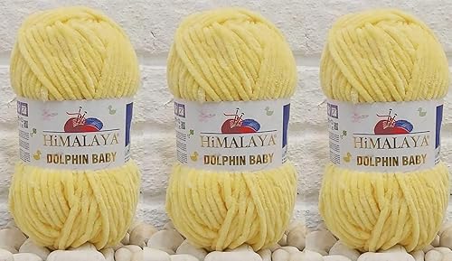Miniatura 4 de 3 Skeins Himalaya Dolphin Baby Yarn 395 yardas 3x100g Super Bulky Baby (80330)