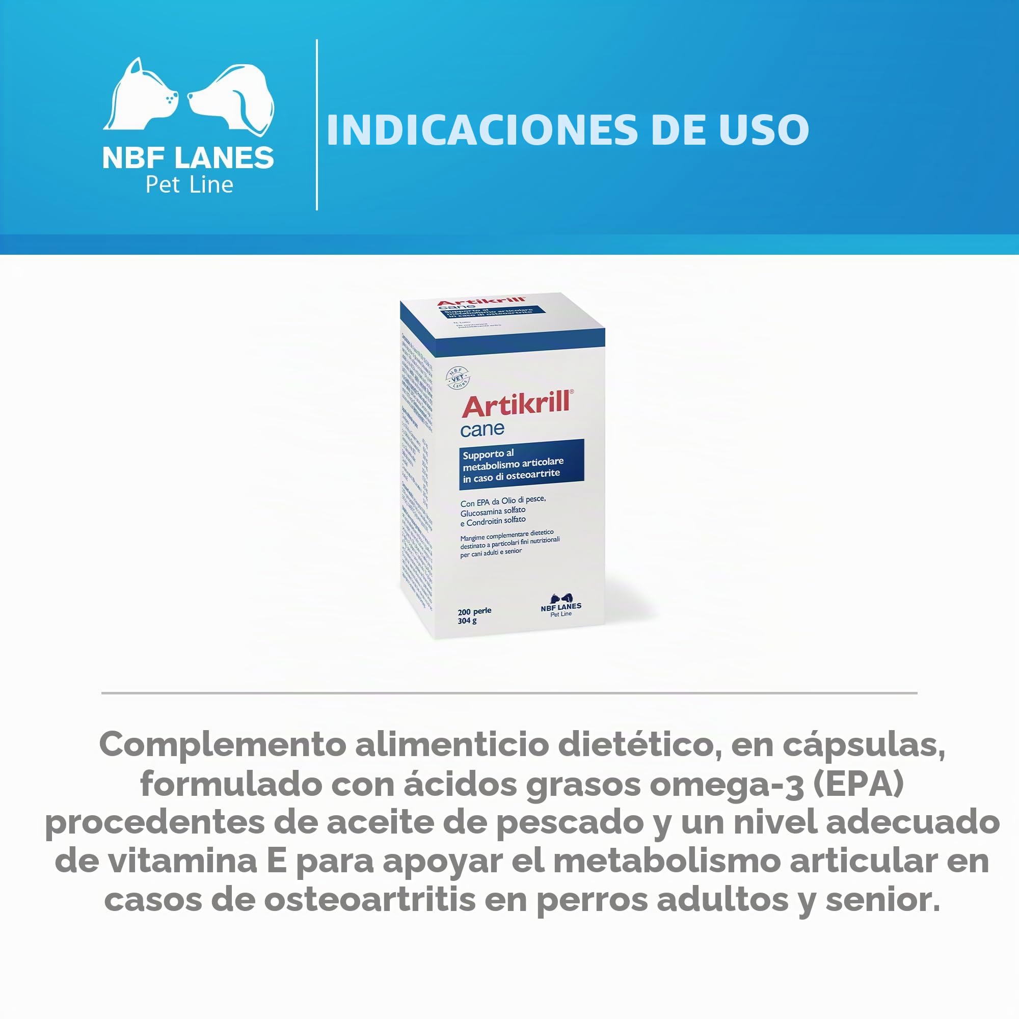 Artikill 200 perlas antiinflamatorias regenera cartílagos para perros