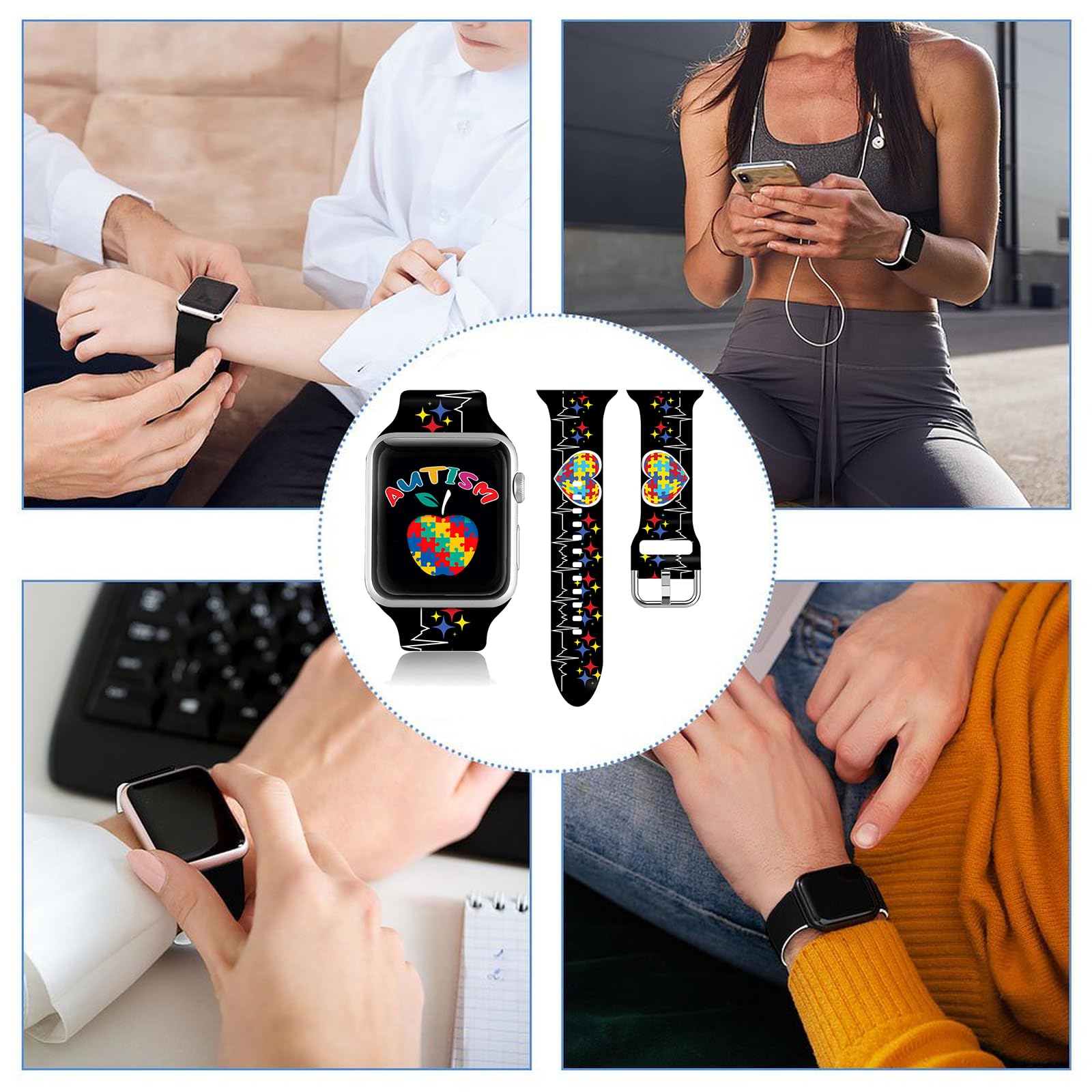 EXFAI Compatible with Watch Bands for Women Men 38/40/41/42/44/45/46/49mm, Silicone Sport Replacement Wristband Strap for IWatch Series 11 10 9 Ultra 8 7 6 5 4 3 2 1 SE. - 4