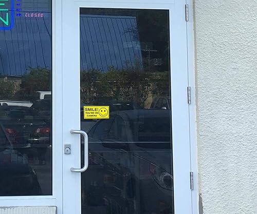 Miniatura 5 de (Conjunto de 6) cartel de vinilo autoadhesivos "Smile You're On Camera", de 2 pulgadas x 4 pulgadas, LAMINADOS para una máxima protección y