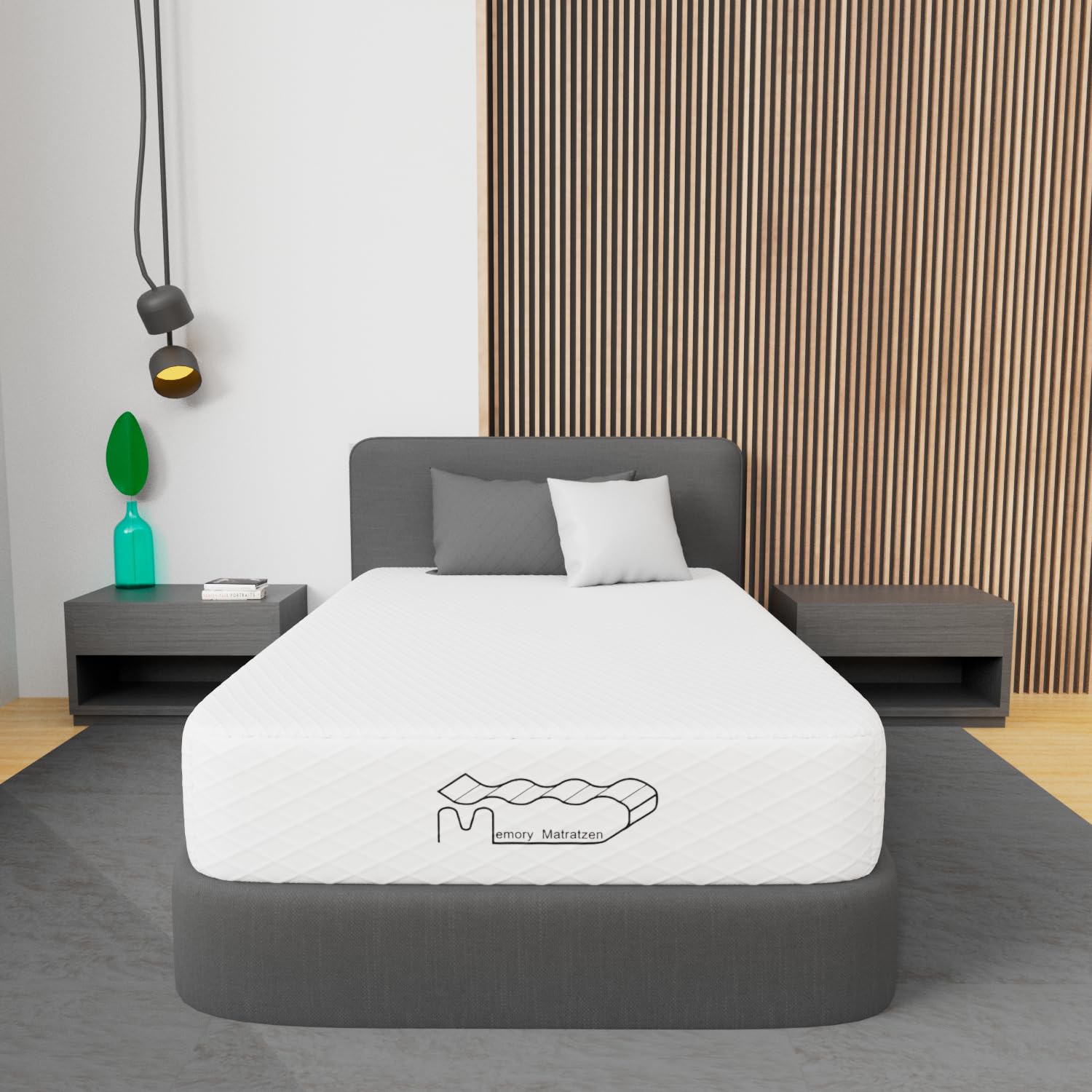 Materasso 120 x 200, materasso in schiuma viscoelastica a 7 zone, grado di durezza H3, altezza 26 cm, materasso doppio strato di schiuma fredda 2 in 1, rivestimento in tessuto