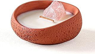 Simple Deluxe Grapefruit & Vanilla Aromatherapy Candle Soy Wax with Strawberry Crystal and Wood Wick | Scented Candle with Ritual Paper and Cinnabar for Love, Stress Relief | 2.5 oz, Gift for Women