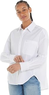 Tommy Jeans Women's Tjw Ovs Cotton Shirt Ext Dw0dw17356 Woven Tops