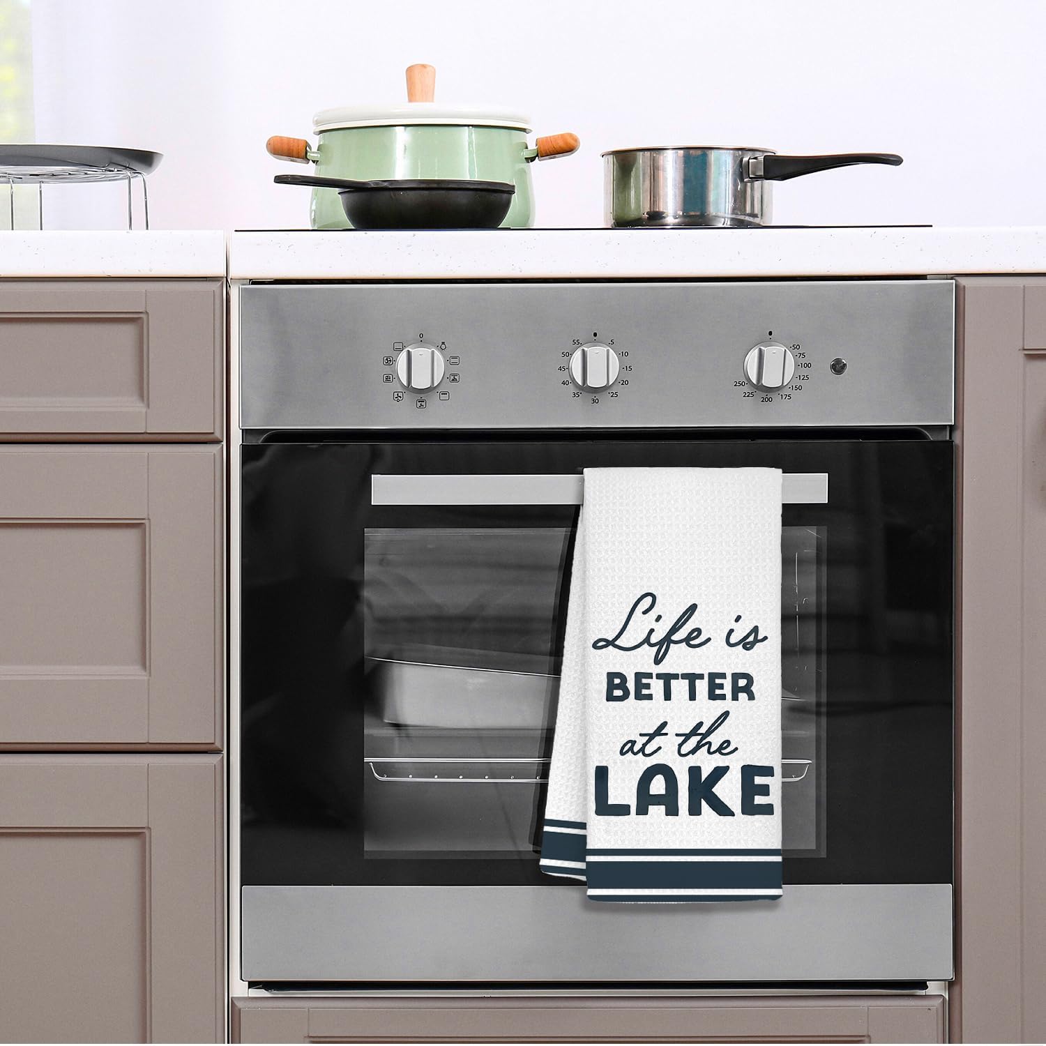 Lake Life House Gifts Kitchen Towels, Life is Better at The Lake Dish Tea Towels for Kitchen, Farmhouse Nautical Decorative Hand Towels for Bathroom, 16x24 Inch - Image 3