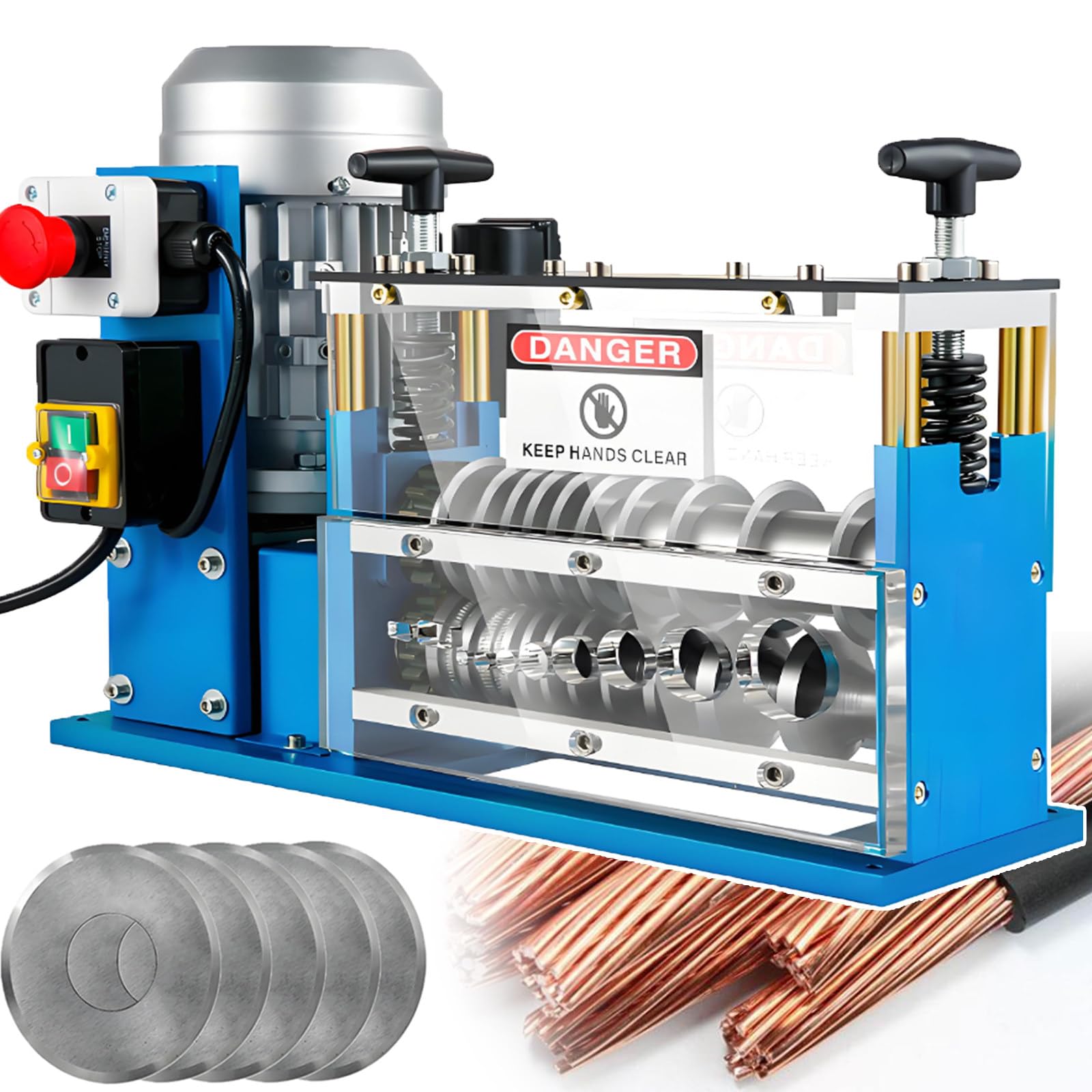 GYKOZY Portable Electric Wire Stripping Machine, 25kg Automatic Cable Stripper, Industrial Motor For 1.5-38mm Scrap Copper Recovery, 1-999mm Cutting Length