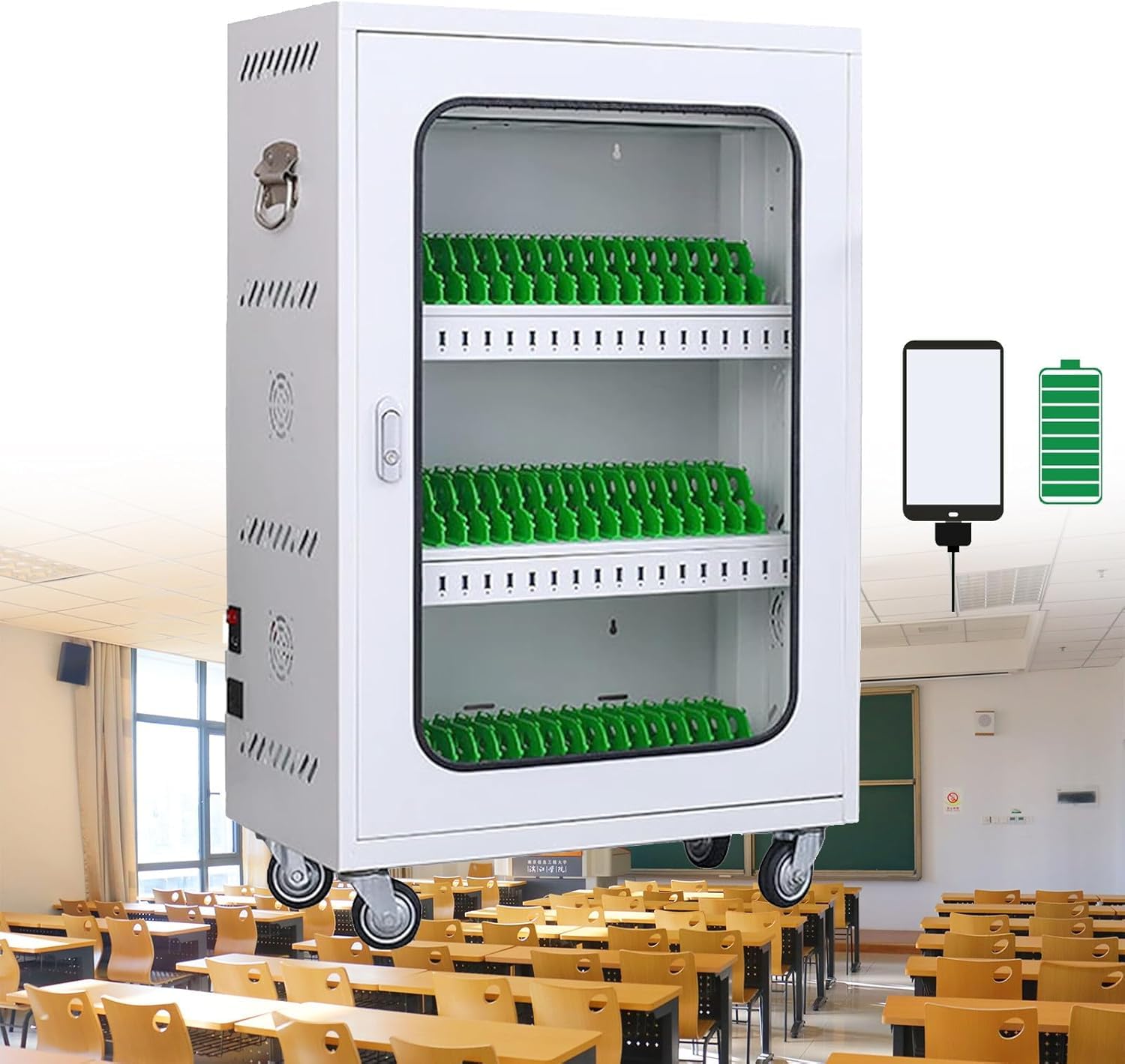 GTHTUHFD Rechargeable Cell Phone Charging Station Lockers 20-Slot Usb Mobile Phone Storage Secure Charging Lockers For Students Portable Cellphone Storage Solution,60 Slots