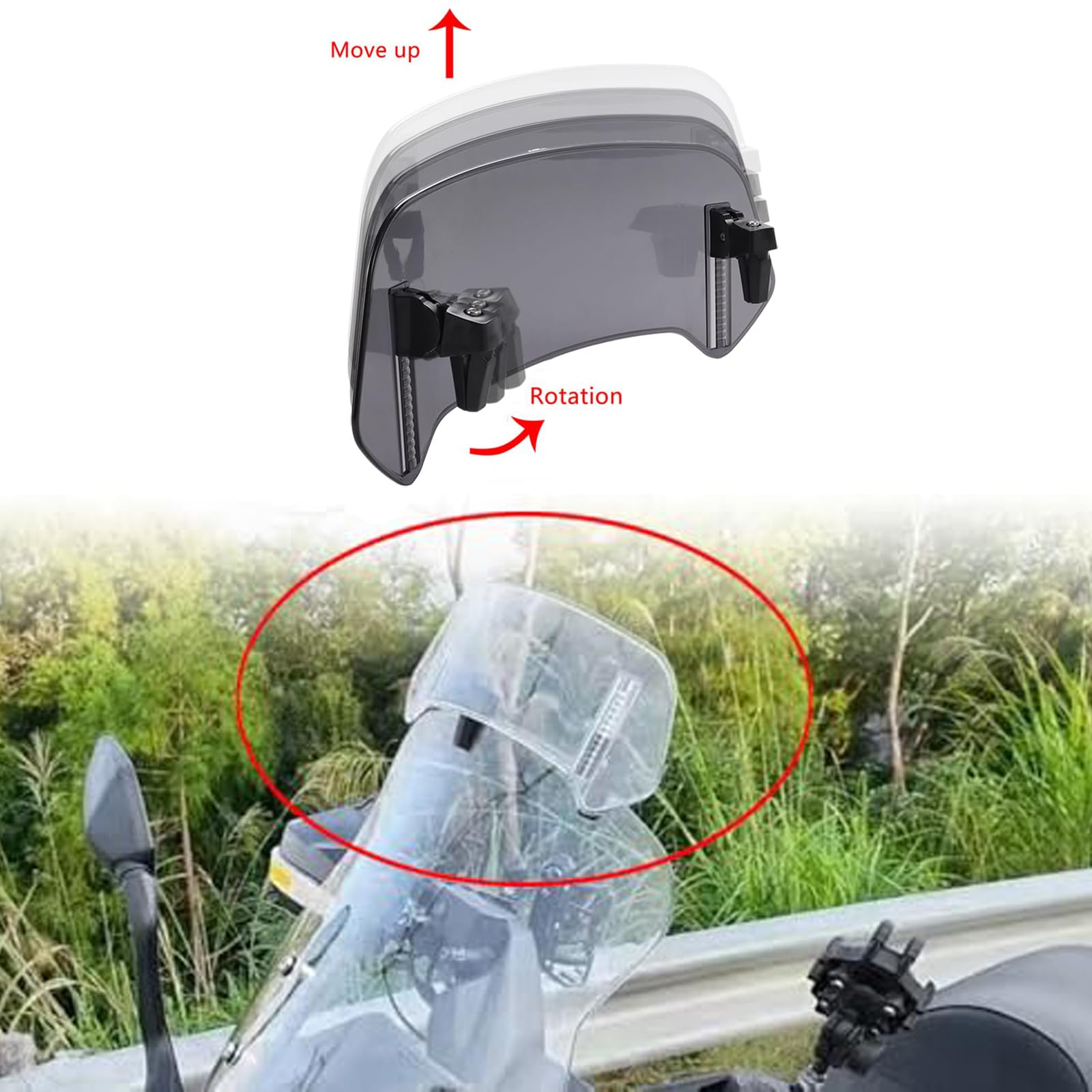 Estensione per Parabrezza per Moto per BMW F 850 GS F850G ADV F750GS F850 GS F 750 GS, Deflettore Antivento per Parabrezza Moto Parabrezza Moto Deflettore Spoiler Aria Regolabile A Clip