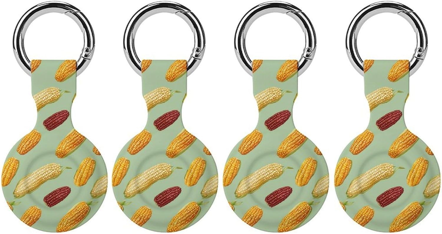 Corn Cobs Funny Cover Compatible with AirTag Case Protector GPS Tracker Holder with Keychain