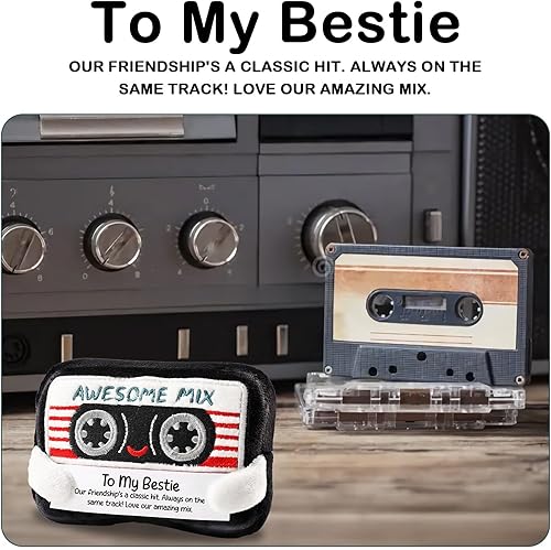 Miniatura 2 de Regalos divertidos para mejores amigas Bonita cinta de casete retro de felpa, regalos sentimentales de amistad para mejores amigas, regalo de