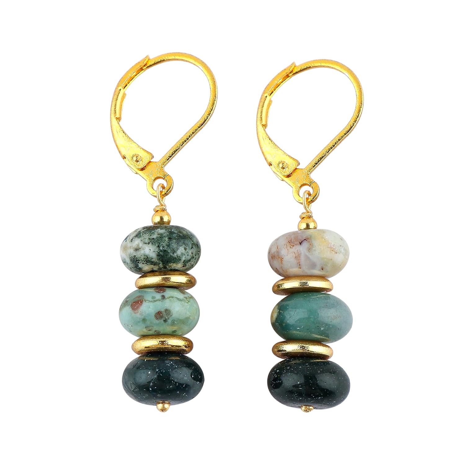 Natural Gemstone Earrings for Women, Yoga Jewelry Meditation Earring, Crystals Earring, Rondelle Beads, Energy Healing Crystals, Gift for Her |Gemstone Jewelry - Image 9