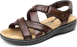 DREAM PAIRS Women's Arch Support Comfortable Sandals | Comfort Open Toe Dress Multiple Adjustable Straps Flats Versatility Walking Sandals For Summer