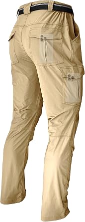 Mens Hiking Pants Lightweight Quick Dry Water Resistant Fishing Travel Climbing Outdoor Stretch Cargo Work Pants