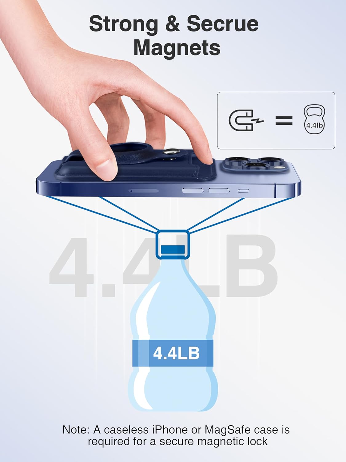 TopMade for Magsafe Wallet with AirTag Holder, Magnetic Card Holder for iPhone 17, iPhone 16/15/14/13/12 Series, Magnetic Phone Wallet with Powerful Magnet, RFID Blocking, Fit 4 Cards, Dark Blue - Image 3