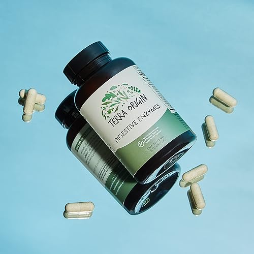 Miniatura 7 de TERRA ORIGIN Enzimas digestivas con probióticos y prebióticos  60 cápsulas  Apoya la salud intestinal digestiva  Sin OMG, sin gluten, vegano  para