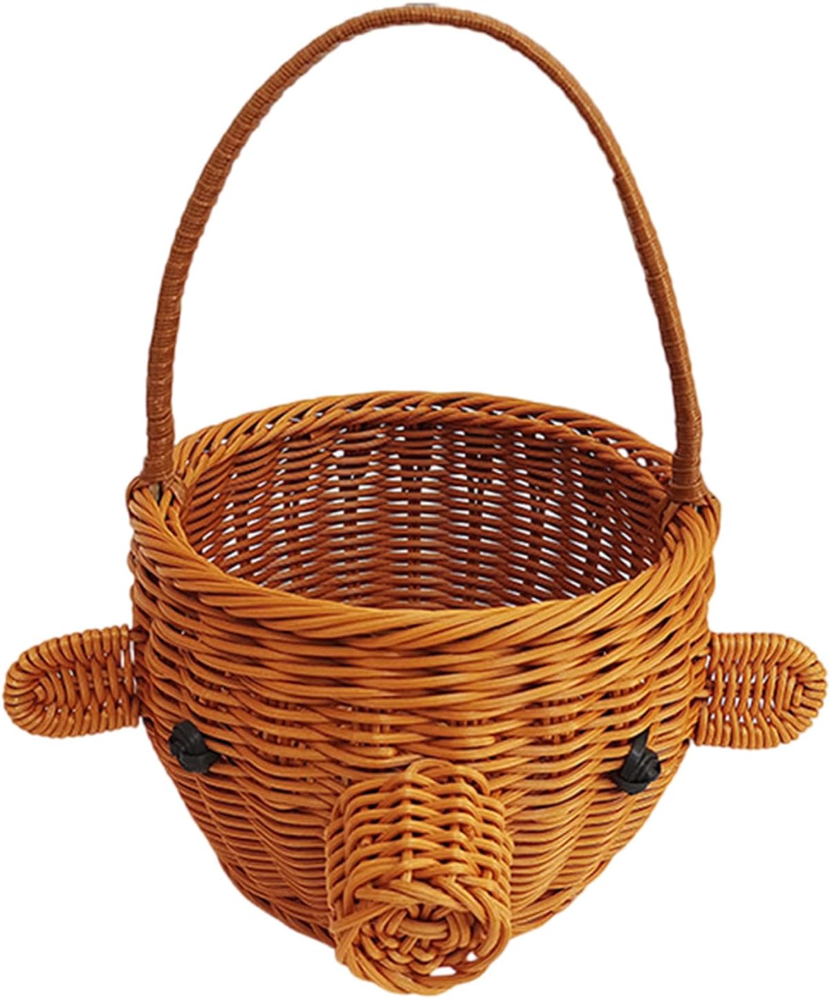 Unique Piggy Cartoon Storage Container Handmade Piggy Basket Imitation Rattan Weave for Home Decoration and Storage Straw Woven Basket