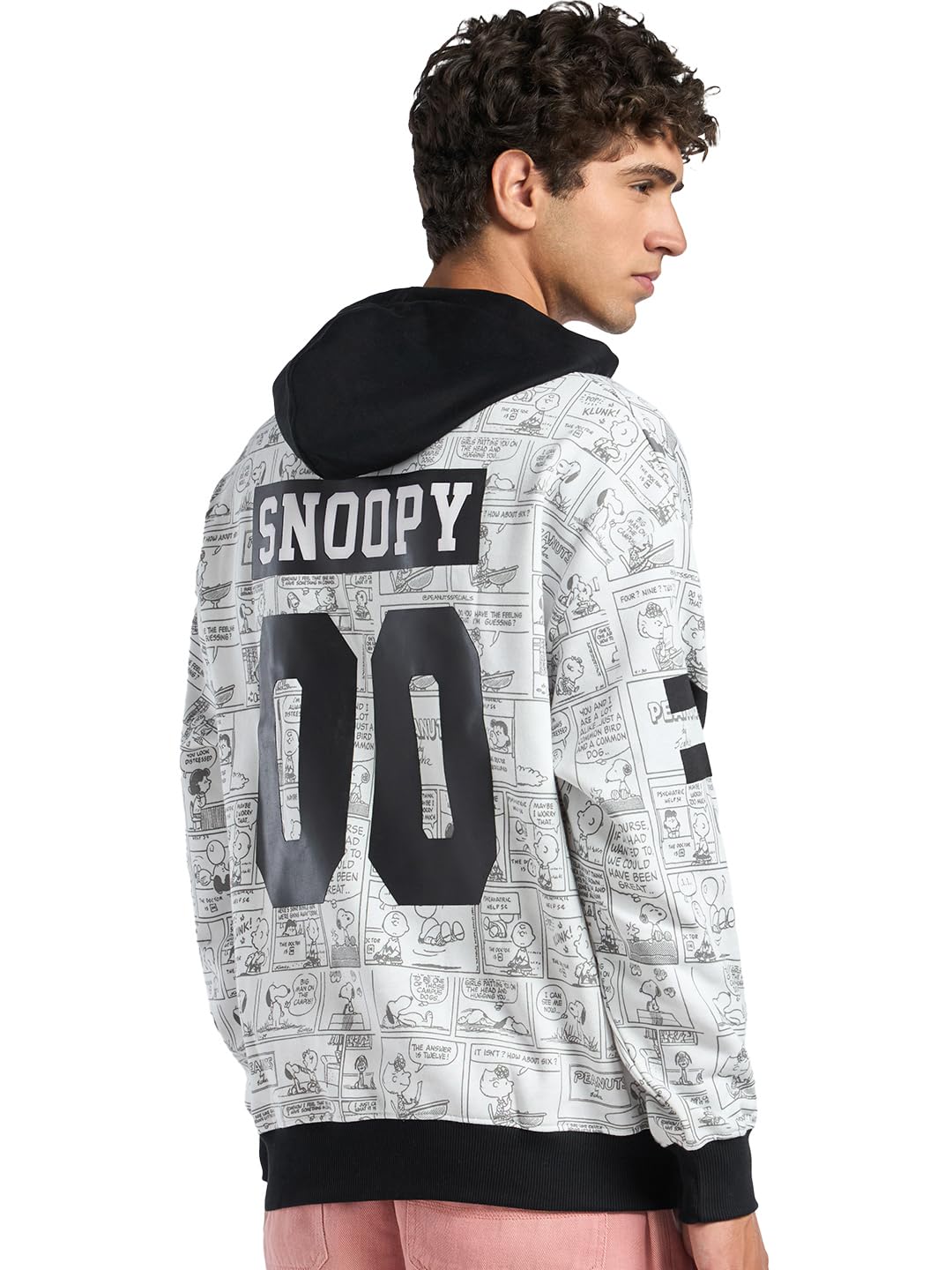 bewakoof Heavy Duty 1.0 Official Peanuts Merchandise Men's Graphic Print Oversized Fit Full Sleeve Fleece Hoodies-picture-14