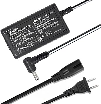 CA-570 CA570 AC Power Supply Charger Adapter for Canon Camera Camcorder,8.4V 1.5A, XA25,XA10,XA-20,XA30,HG20,XH-A1,Vixia HF100, XA11,HF G20,FS3000,FS200,HG21,HFM31,ZR60,HV30,HV20,HV40 etc