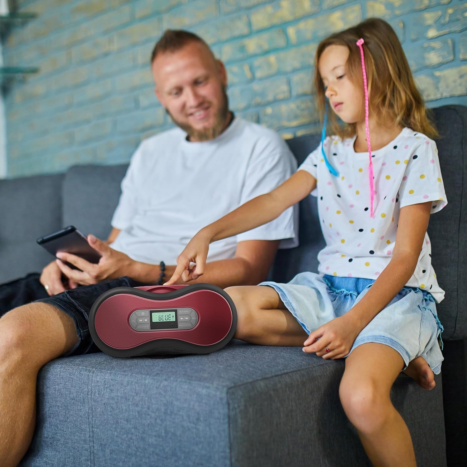 Portable Bluetooth CD Boombox with Digital FM Radio