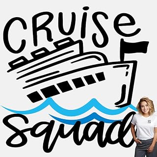 Cruise Squad Iron On Transfer, Vacation Cruise Trip Decal for T-Shirts Hoodies Hats Bags, DIY Crafts, 3x3 Inch Small Patch