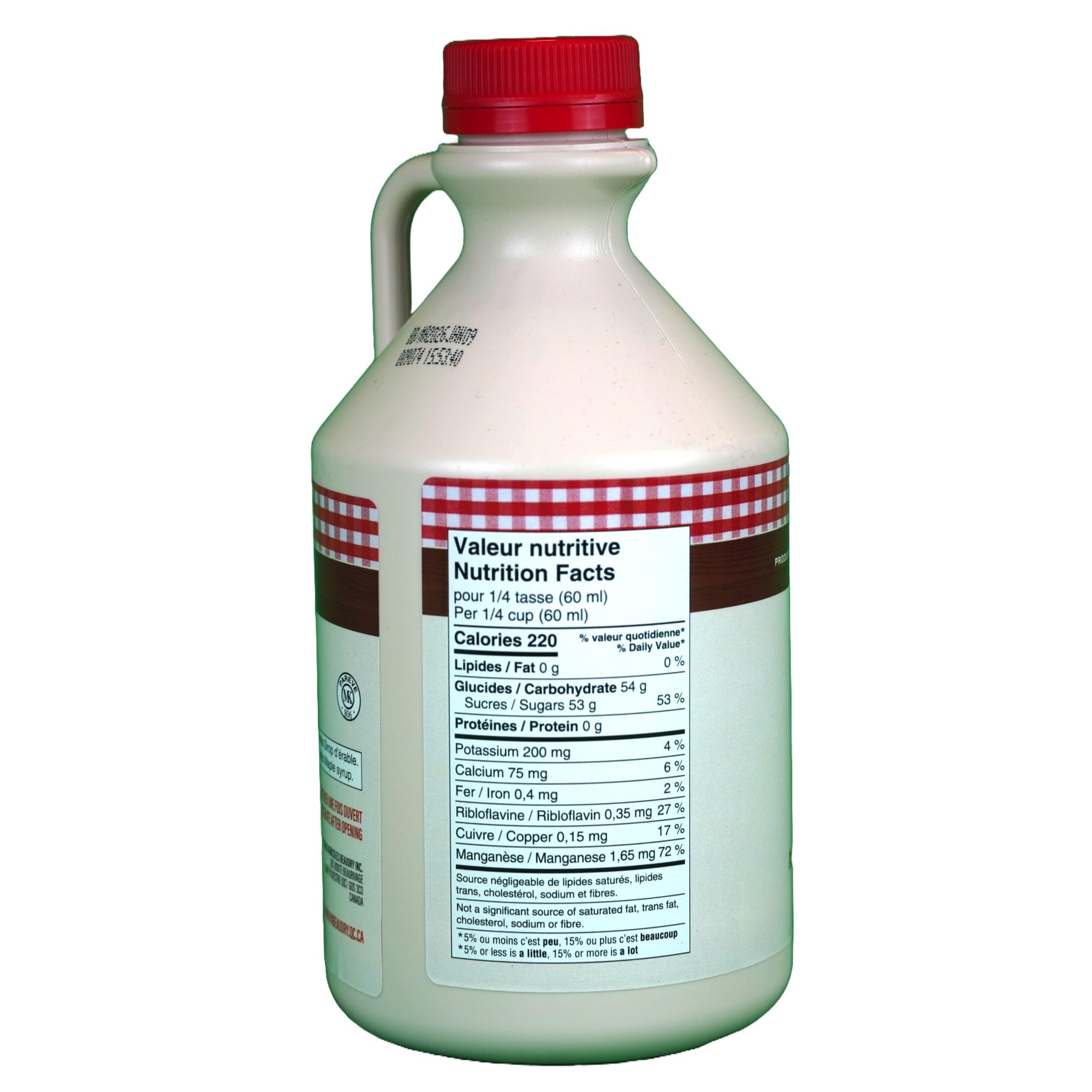 Sirop d'érable en cruchon de 1 litre - Trés foncé - Direct producteur - 100% pur du Canada - Les Trésors d'érable
