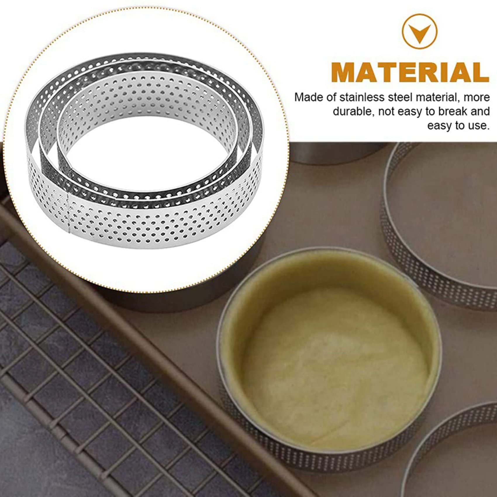 Stampi Ad per Torta, 30 Pezzi nel Acciaio per Crostata Poroso, Stampo Ad per Torta Perforato, per Mousse per Torta con Fori 7 cm