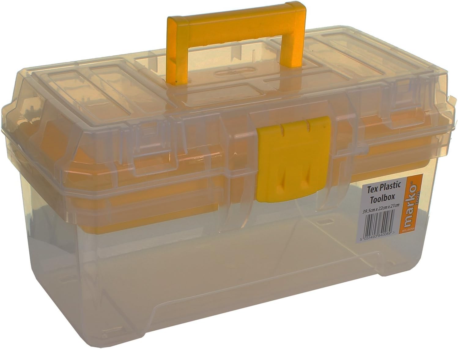 Clear Toolbox Plastic Carry Organiser Tools Home Craft Sewing Hobby Box