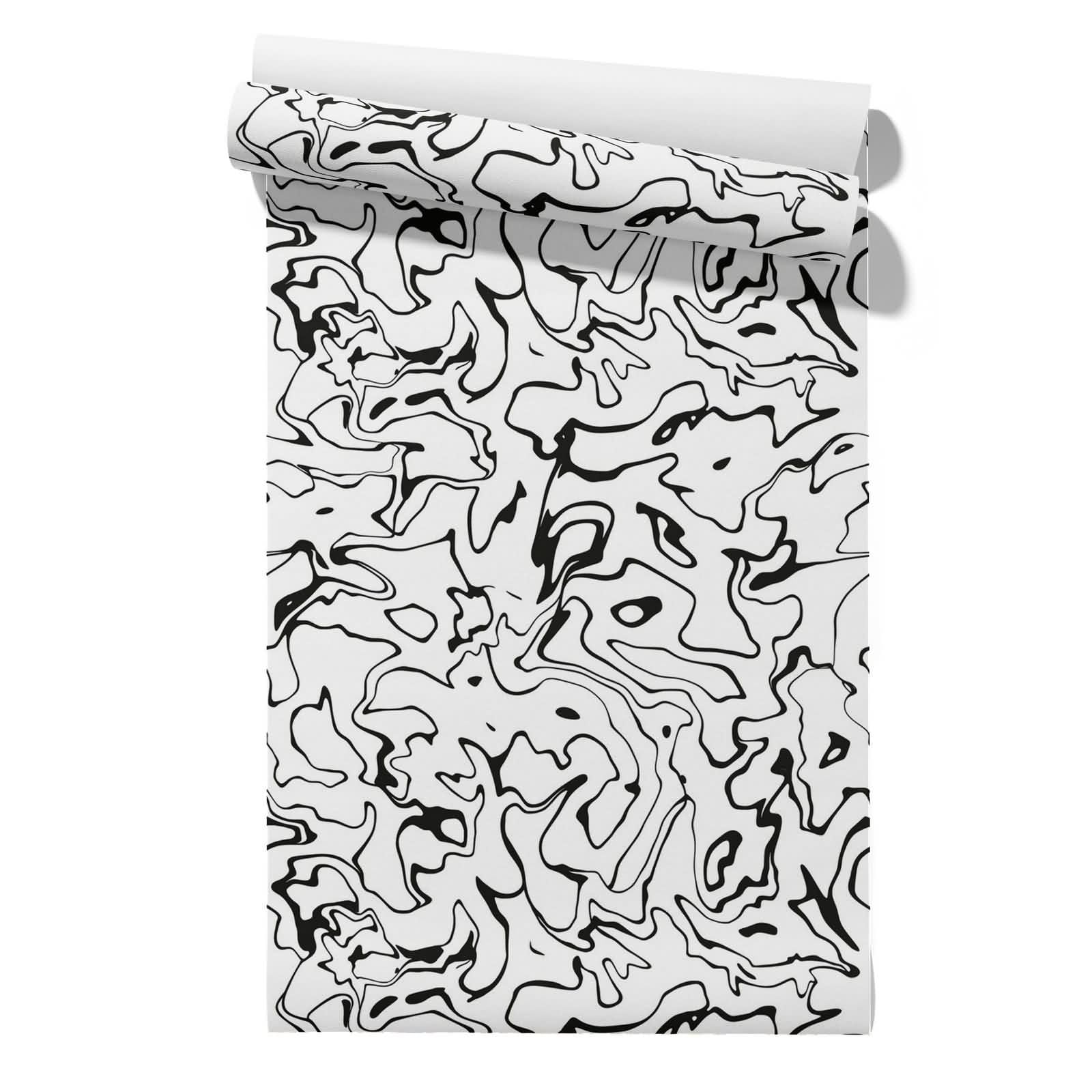 Cevan Style 3 Washable Kitchen Wallpaper Uk Covering Material Geometric Art Modern Individuality Opulent Bathroom Coverings Black And White Quick Renovation Wallpaper 45X500cm