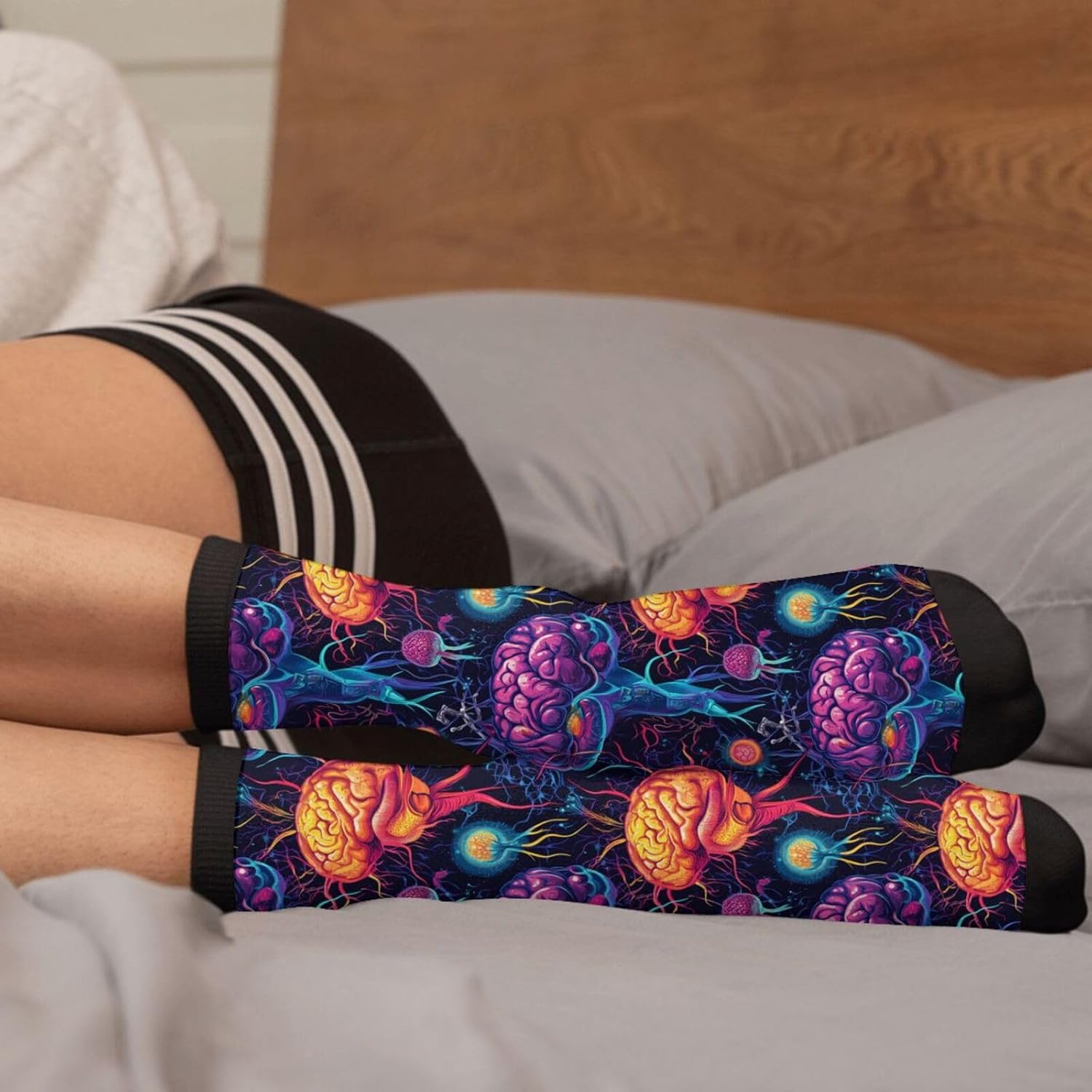 Police Funny Novelty Socks Casual Athletic Crazy Crew Socks For Women Men - Image 4