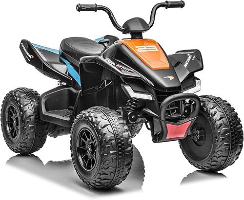 PioneerWorks Mc-Laren - Auto de paseo con licencia oficial, 4 ruedas para niños de 3 años en adelante, ATV eléctrico alimentado por batería de 24 V