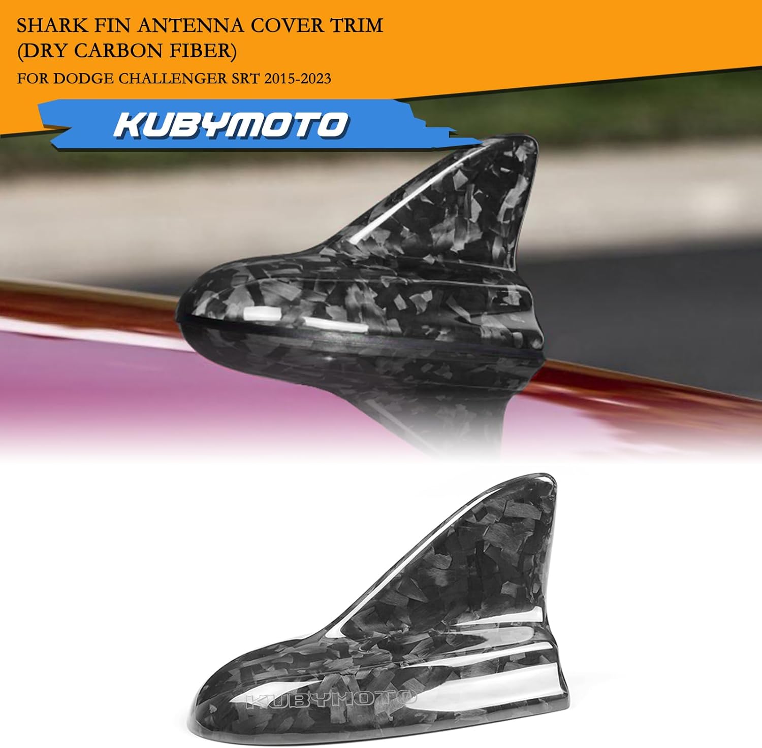 Car Shark Fin Antenna Cover Trim Fin for Dodge Challenger SRT 2015-2023 Forged Carbon Fiber