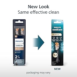 Philips Sonicare A3 All-in-One - Genuine Replacement Electric Toothbrush Heads, Black, 2 Pack, HX9092/95