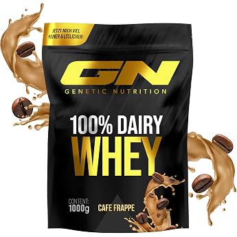 GN Laboratories 100% Dairy Whey Protein Powder 1 kg Cafe Frappe - Protein Powder with 23 g Protein per Serving Ideal for Muscle Building and Preservation Tested Quality Made in Germany