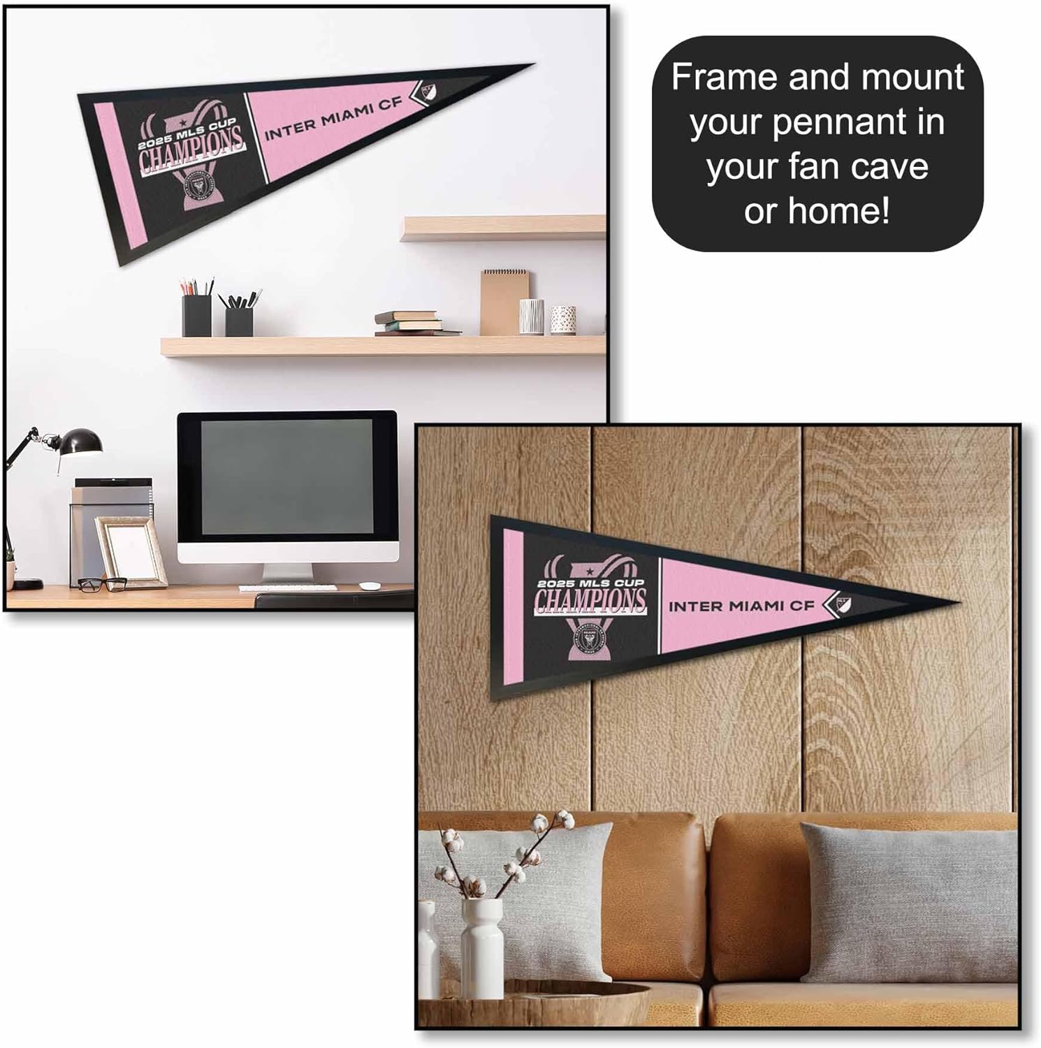 Inter Miami CF 2025 Champions Pennant Flag Banner