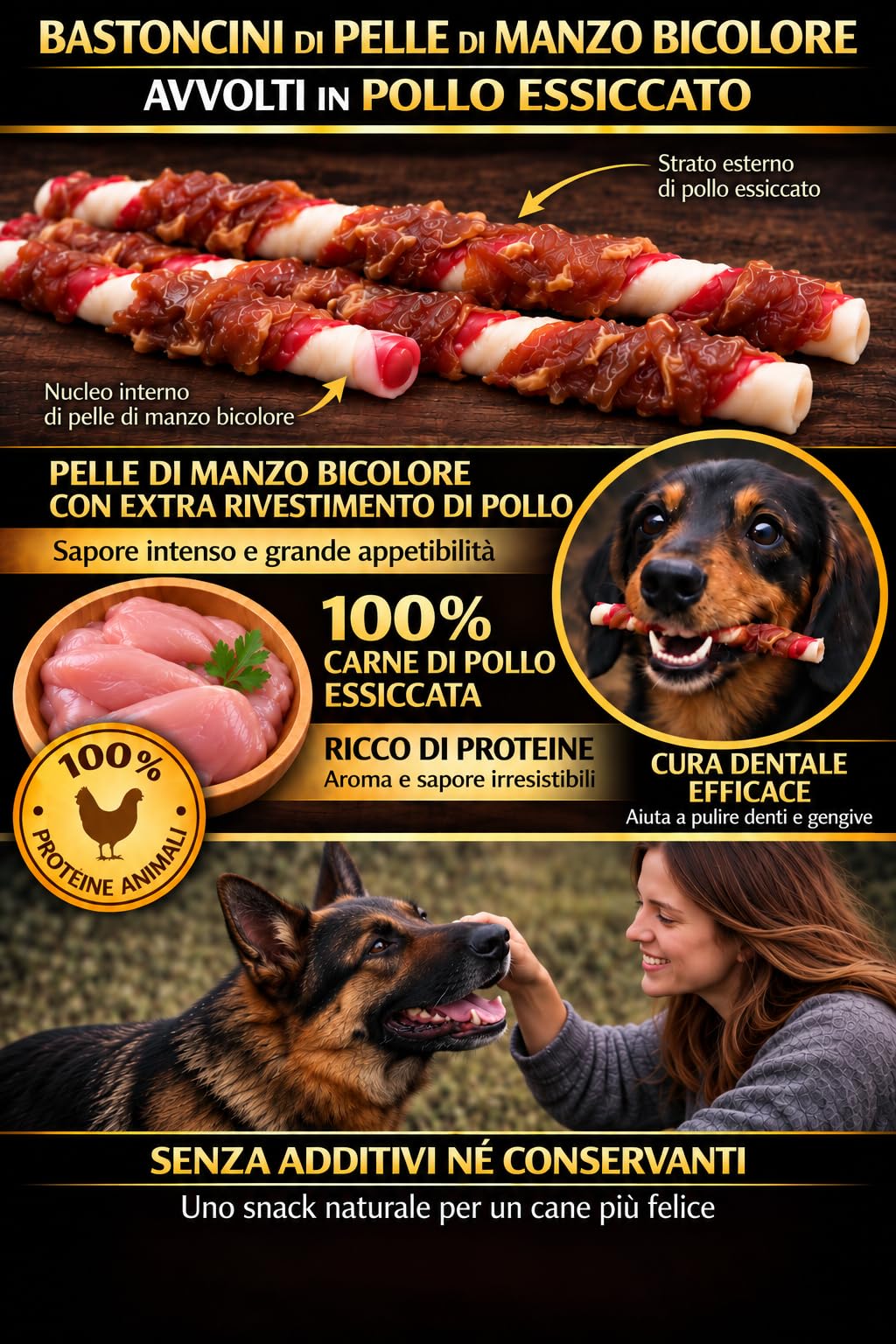 Pack Biscotti con Anatra, Bastoncini Bicolori con Pollo e Coniglio, 1,5 kg