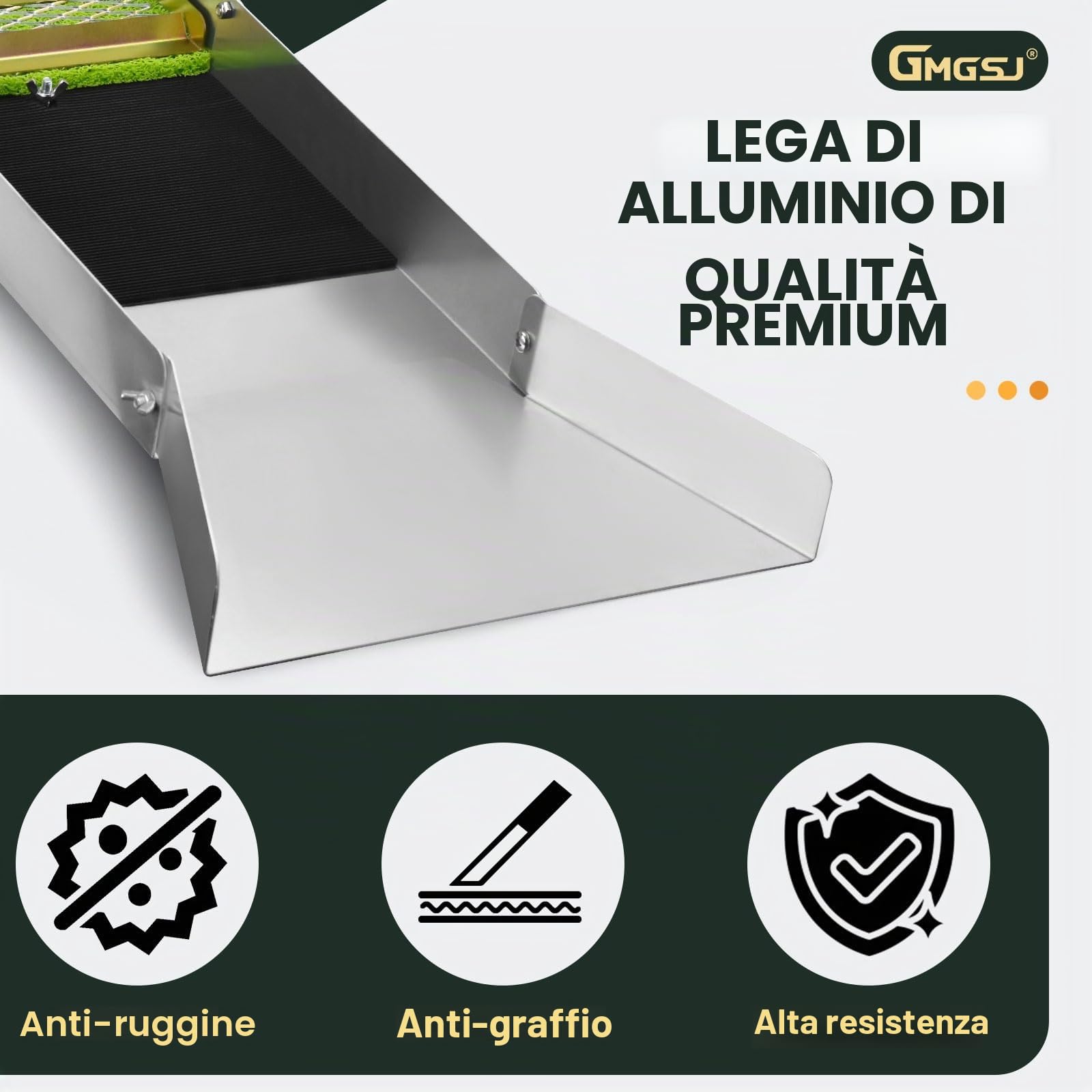 Sluice Box per l'estrazione dell'oro, Sluice Box pieghevole in lega di alluminio da 127 cm (50"), Sluice Box portatili per l'oro, Attrezzatura leggera per la prospezione dell'oro, Sluice Box con