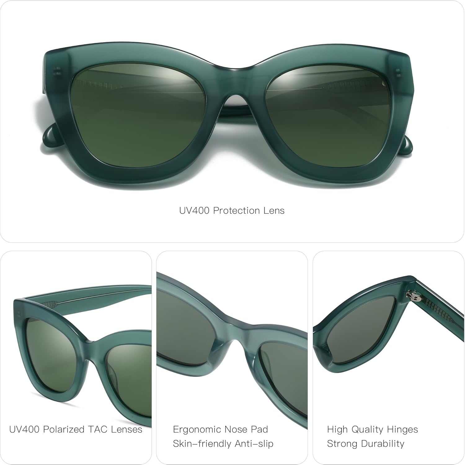 ZENOTTIC Trendy Polarized Women Sunglasses: Retro Cateye Shades - Sun Glasses Designed for Ladies with UV400 Protection - Image 3