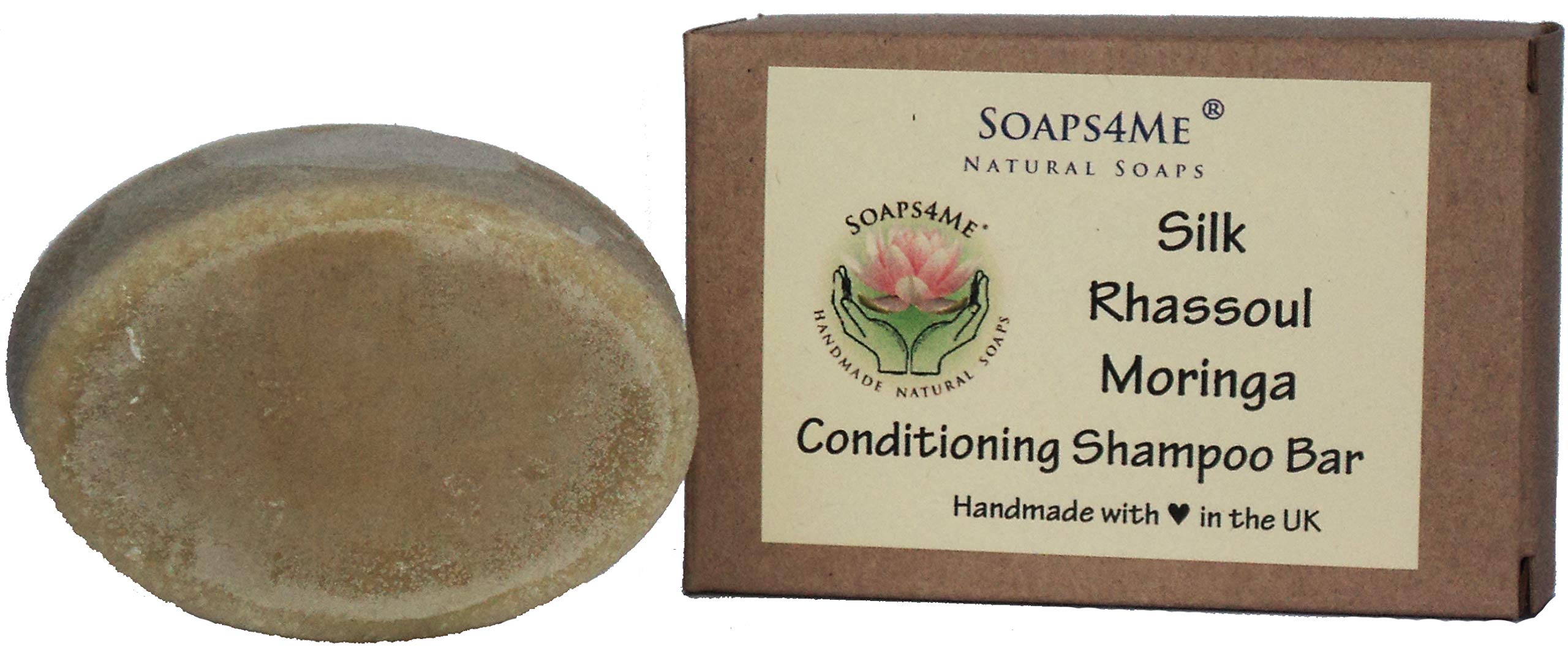 ATTIS Handmade Silk Rhassoul Moringa Conditioning Shampoo Bar | with Almond Oil | Peppermint & Lemongrass Essential Oils | Sulfate Free | Aloe Vera