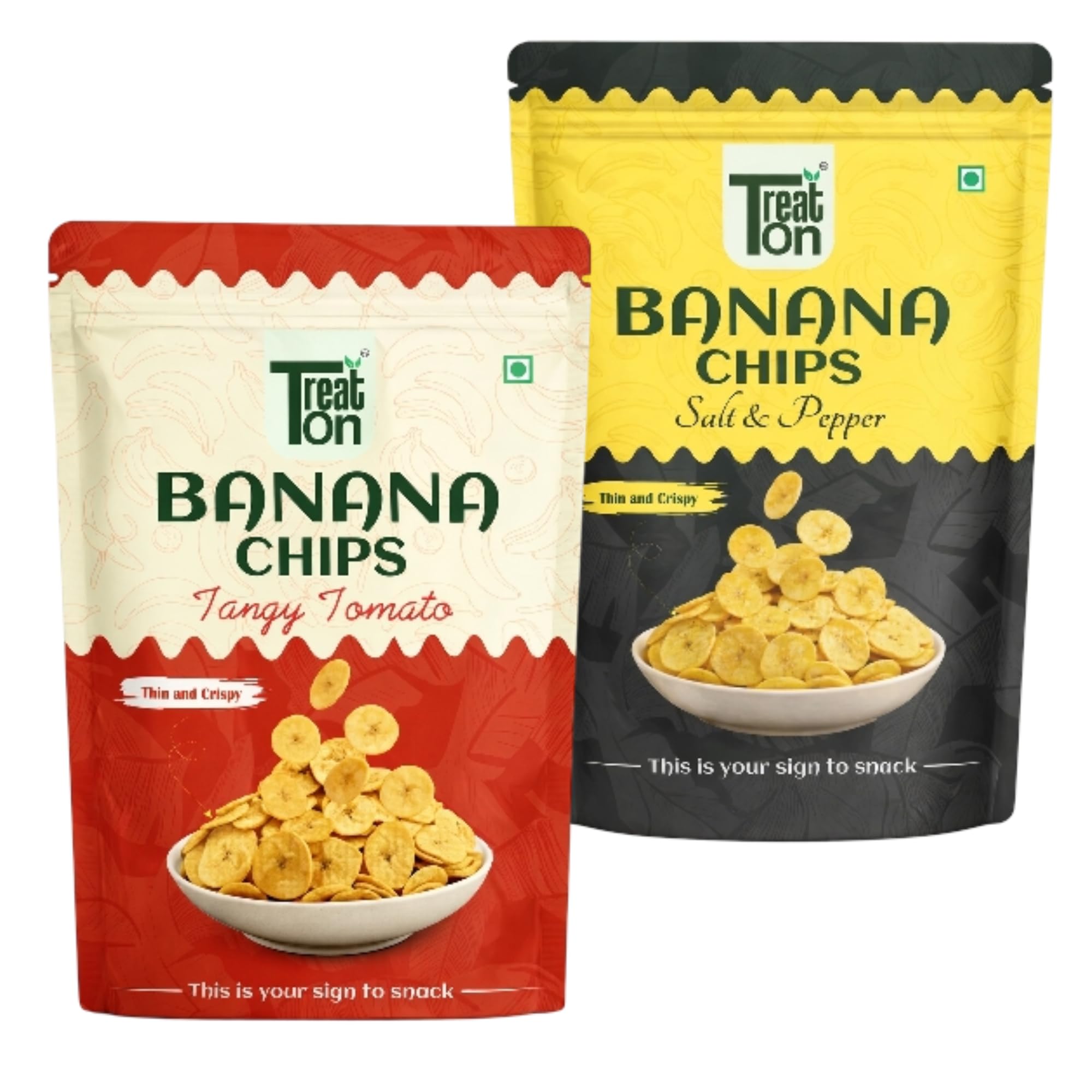 Treaton Banana Chips Combo Pack | Salt & Pepper & Tangy Tomato Flavors | Crunchy Fried Banana Slices | Traditional Style Snack | Ready to Eat | 2 Packs x 100g Each-picture-19