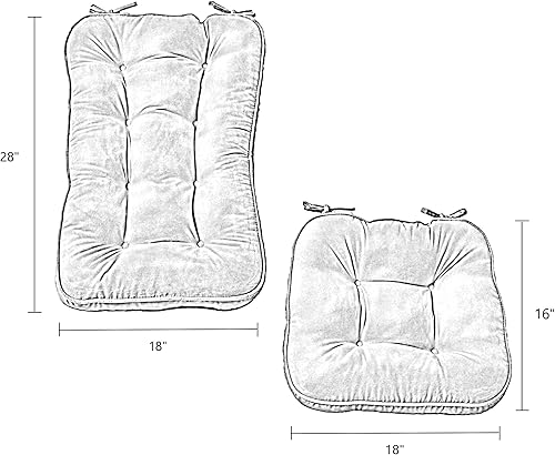Miniatura 6 de South Pine Porch Hampton Jumbo - Juego de 2 cojines para mecedora, color mezclilla