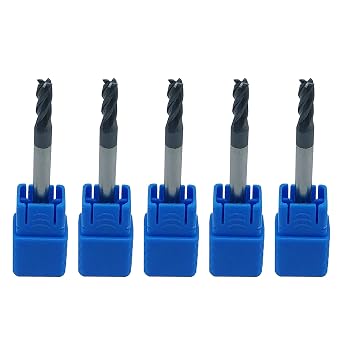 GBJ 5PCS D3.54850-4F HRC45 3.5mm Carbide Square End Mill Ultrafine Particles Carbide End Mills for Alloy Steel Hardened Steels 4 Flute Straight End Mill Cutter HRC45 D3.5x4x50-4F, 3.5mm