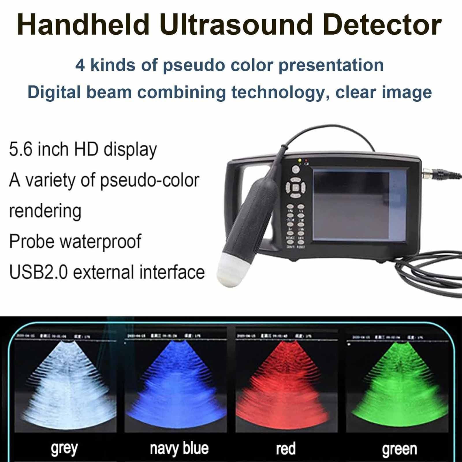 Macchina Ecografica Veterinaria Scanner Portatile Veterinario B-Ultra Sound Macchina per Test Gravidanza HD Portatile Display LED 5,6" con Sonda 3,5 MHz per Gravidanza Maiale,Pecora