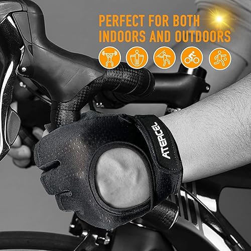 Miniatura 6 de ATERCEL Guantes de levantamiento de pesas, protección completa de la palma de la mano, guantes de entrenamiento para gimnasio, ciclismo, ejercicio,