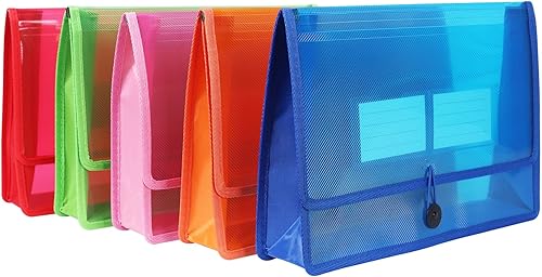 Miniatura 9 de Carpetas de plástico ecológicas, carpeta de archivos de polietileno expandible con cierre de cordón elástico y ranura para tarjetas, duradera e