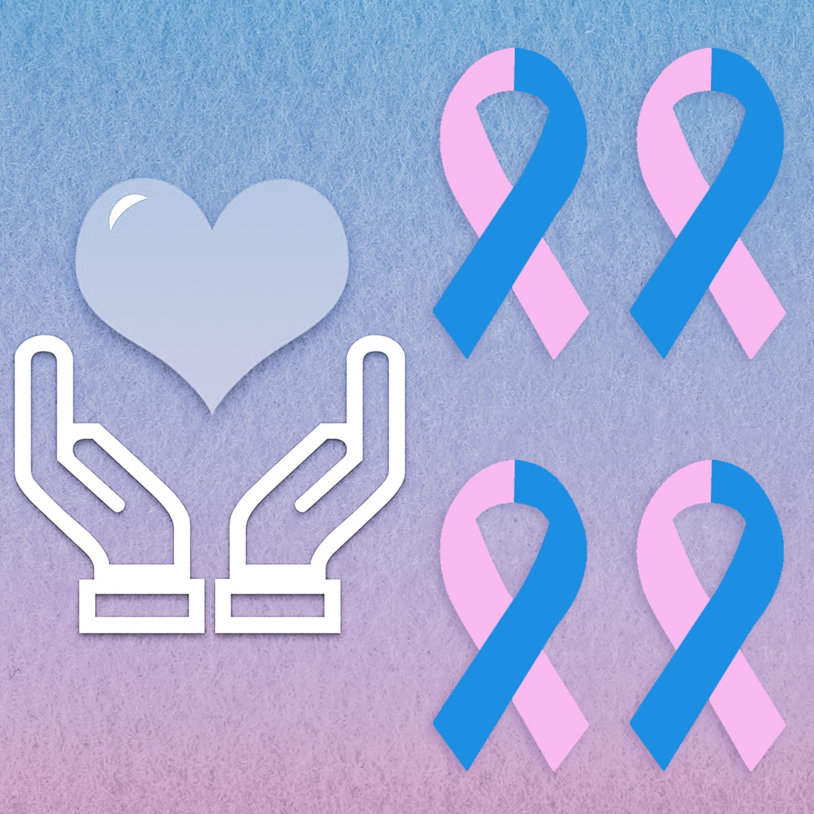 WANDIC 500 PCS Ribbon Sticker Roll Pink Blue Ribbon Defects Awareness Male Breast Cancer SIDS Awareness Care Stickers,for Social Charitable Activities,1.9 * 3.8cm - Image 4