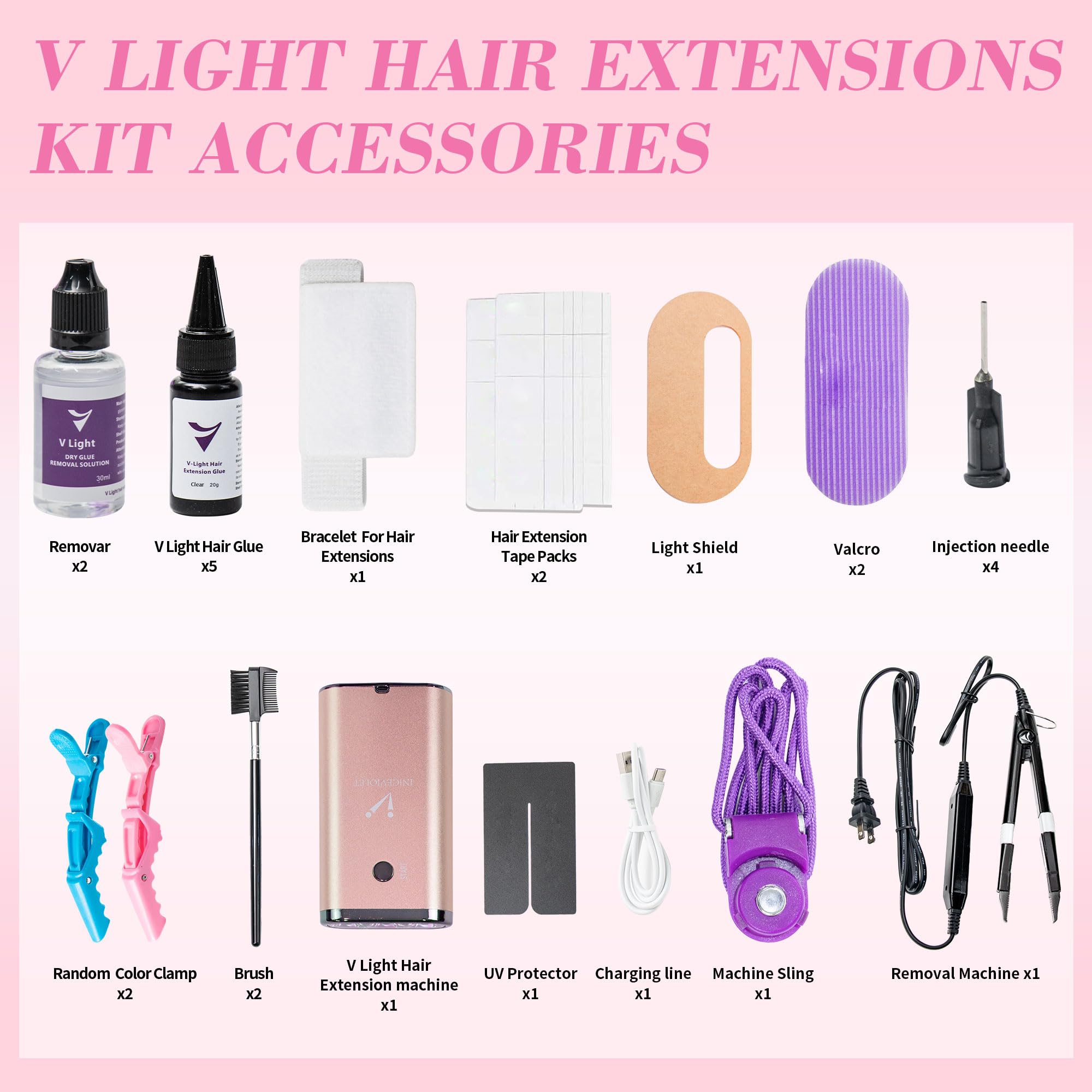 Amazon.com : V Light Hair Extension Kit Pro with UV Lamp 