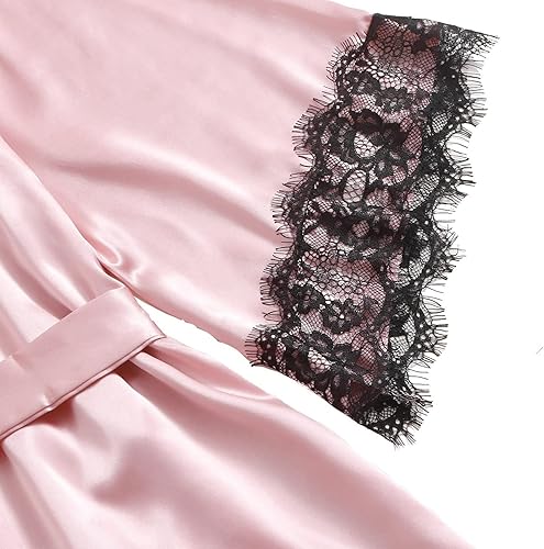 Miniatura 10 de Conjunto de pijama sexy de encaje de seda para mujer, camisón con tirantes, camiseta corta sin mangas, pantalones cortos de pijama, ropa de dormir