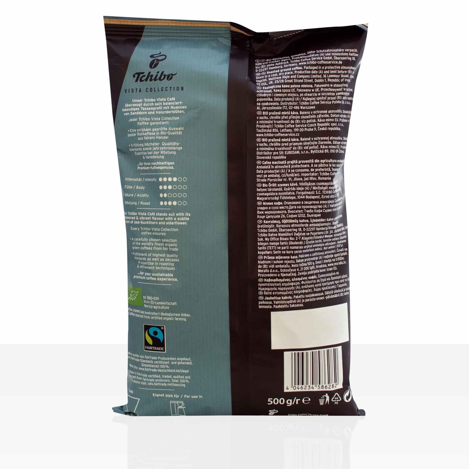 Tchibo Vista Collection Bio Cafe 16 x 500g Kaffee gemahlen, Filterkaffee