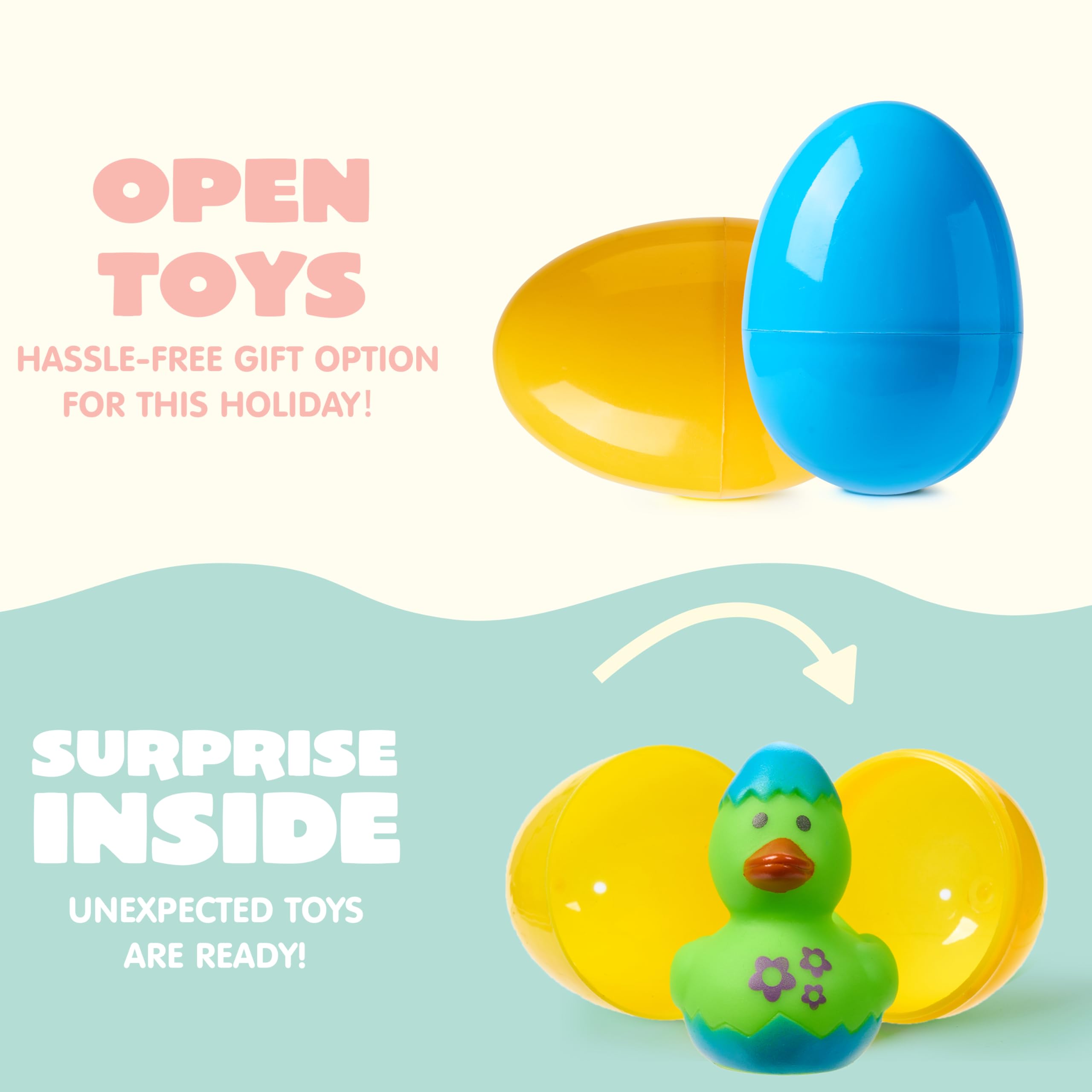 Lubibi Lot De 12 œufs De Pâques Pré-remplis Avec Canards En Caoutchouc - Chasse Aux œufs Surprise - Cadeau Enfant - Déco Fête - Jouet De Bain
