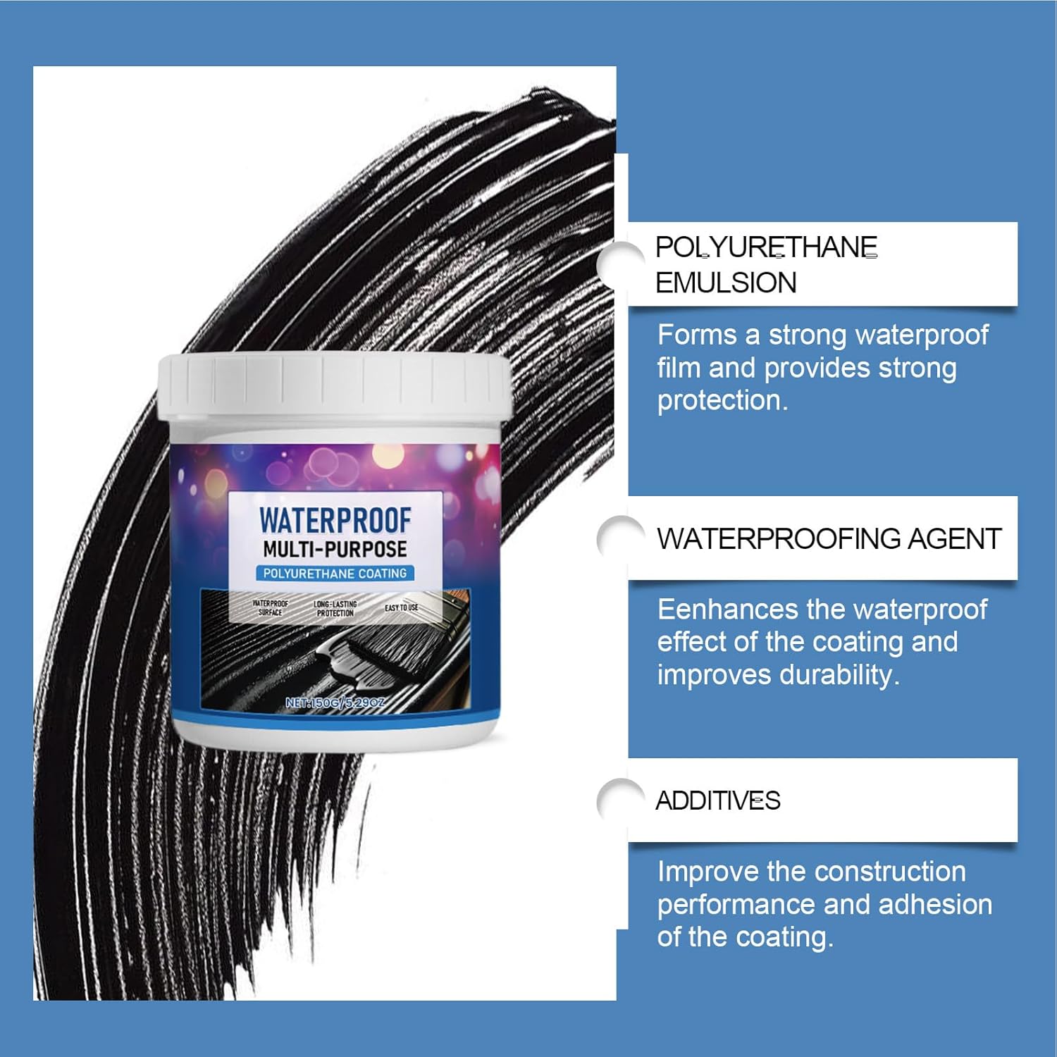 Waterproof Coating,Multi-Functional All-Weather - Crack Repair Waterproof Coating,for Roof Basement Window Sill Bathroom Ceiling Shower Room RV